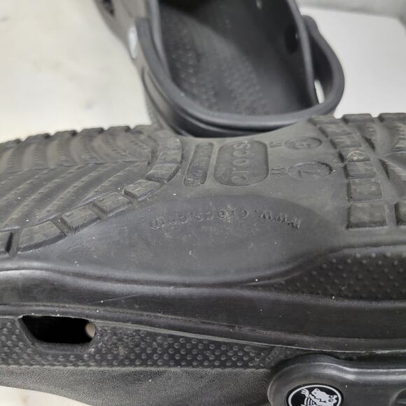 Crocs Baya Clog Sandals  M7/ W9‎ Black Spell Out Waterproof Lightweight Crossite - Picture 8 of 13